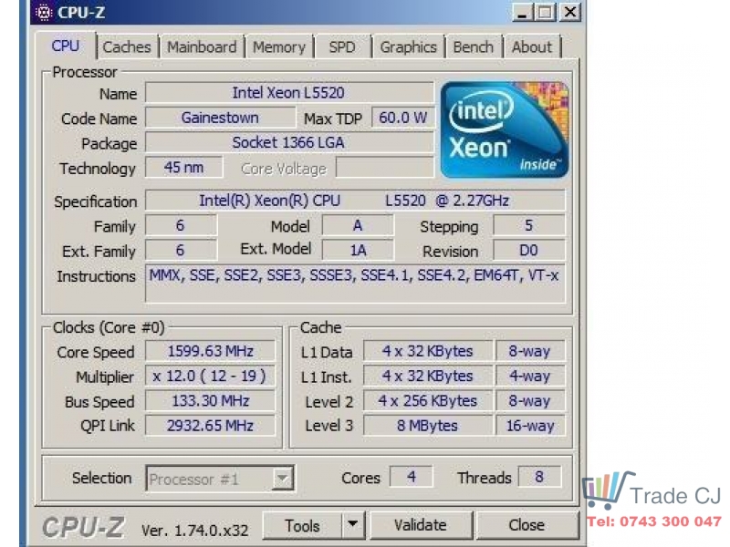 Server HP ProLiant DL360 (Xeon 2.27Ghz)